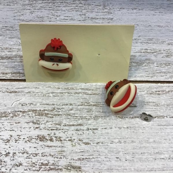 Sock Monkey Earrings - Picture 1 of 1